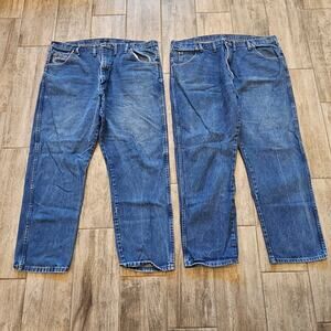 Wrangler Men’s Medium‎ Wash Jeans Lot of Two 5-Pocket Cowboy Cut 44×32 Denim